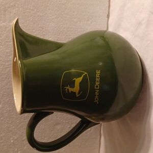 John Deere Collectible Green Yellow Logo 7" Stoneware Pitcher